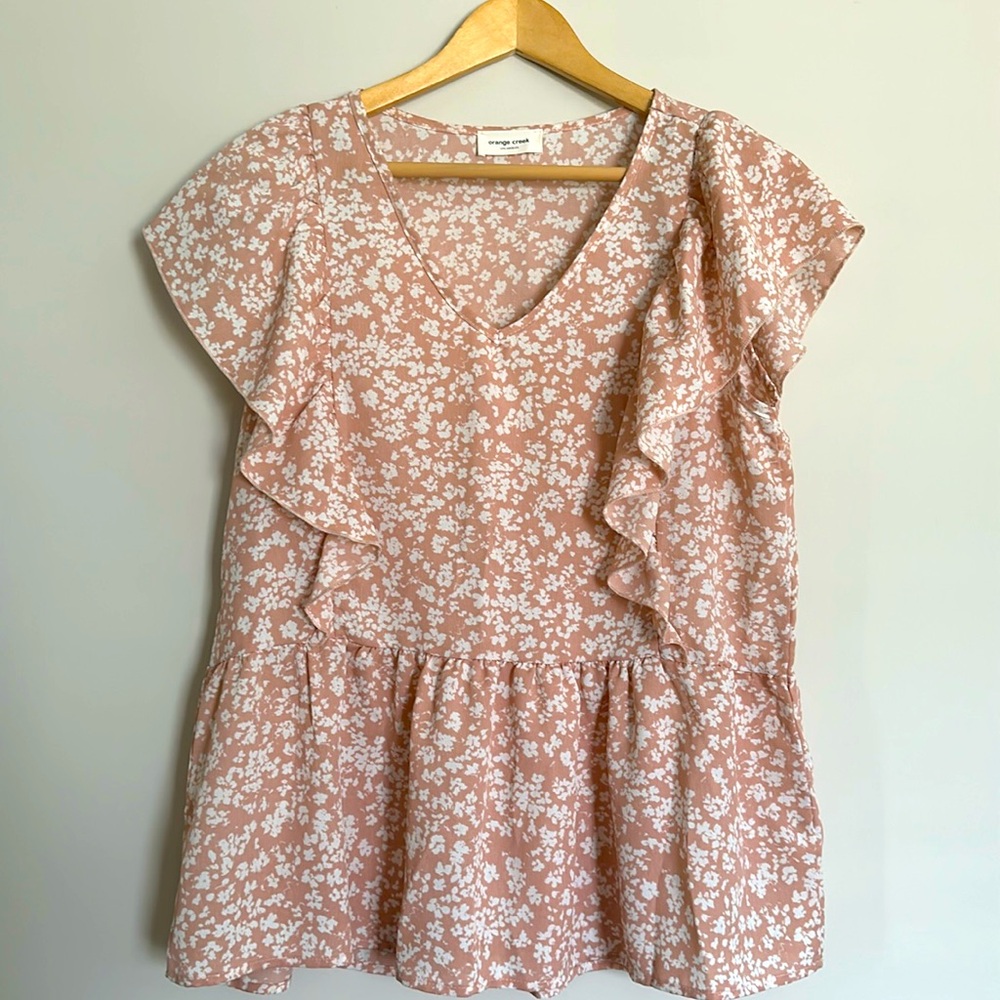 Orange Creek Floral Baby Doll Top